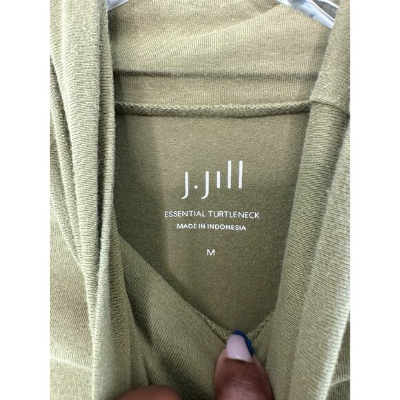 J. Jill Essential Turtleneck Shirt Green Long Sleeve Soft Basic Casual Medium - Picture 2 of 12